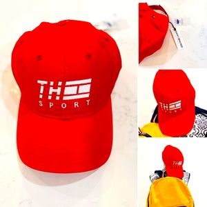 Red Tommy Hilfiger sports hat